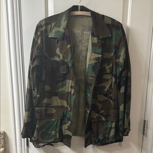 Vintage Urban Outfitters Green Brown Camo Camouflage Military Field Jacket S